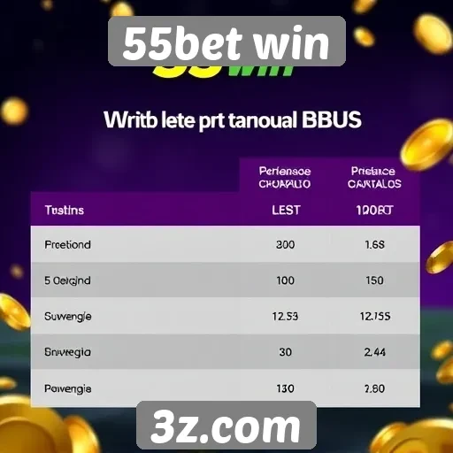 Comparativo das bônus oferecidos pelo 55bet win
